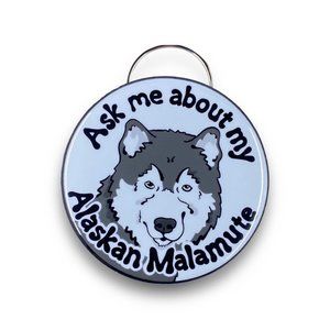 Alaskan Malamute Bottle Opener Keychain, Ask Me About My Dog Accessories 2.25"